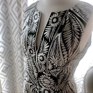 Banana Republic black and White Silk Dress